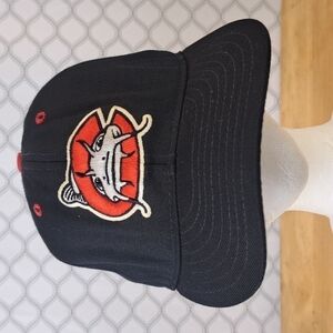 Vintage Pro-Line Carolina Mudcats black embroidered sz 7 fitted baseball hat cap